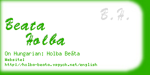 beata holba business card
